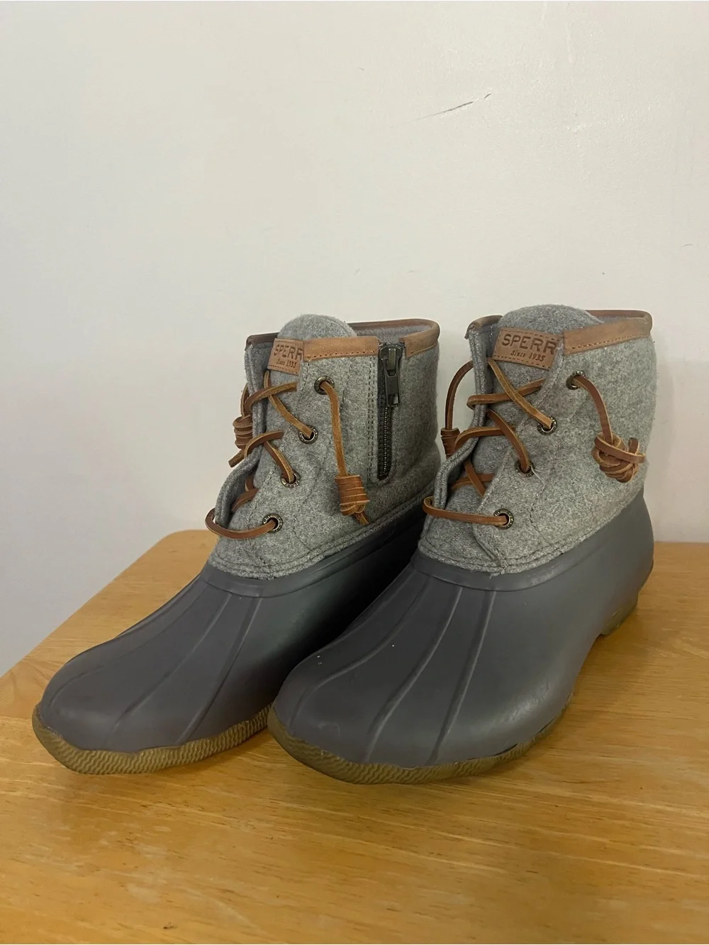 Sperry Kids Gray and Brown Waterproof Duck Boots